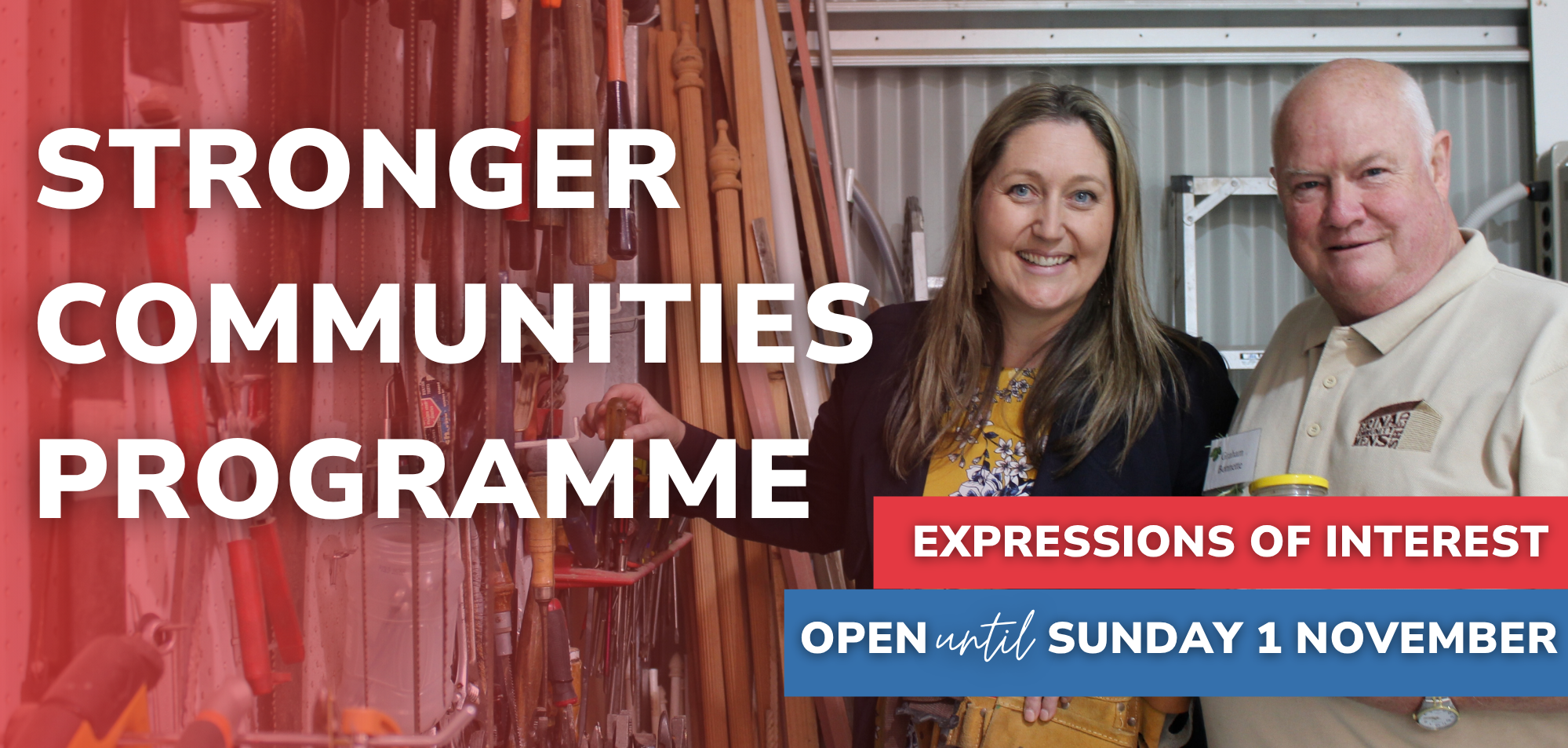 Stronger Communities Programme Expressions of Interest open until Sunday 1 November